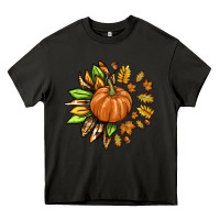 Asphalt Fall Sunflower with Pumpkin Heavy Core Tee - texasbilliewilder