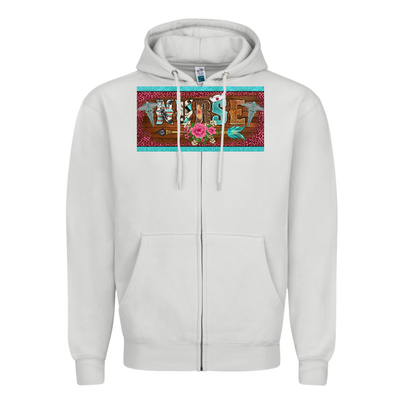 Western Nurse With Medical  Symbol Caduceus And Arrow License Plate Te Zipper Hoodie by BarkalooDesign | Teevron