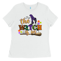White the witch is in Ladies Tee - CowGirlArtShop