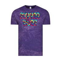 Cloud Purple summer vibes tie dye doodle Vintage Tee - CowCowDesign