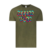 Vintage Olive summer vibes tie dye doodle Vintage Tee - CowCowDesign