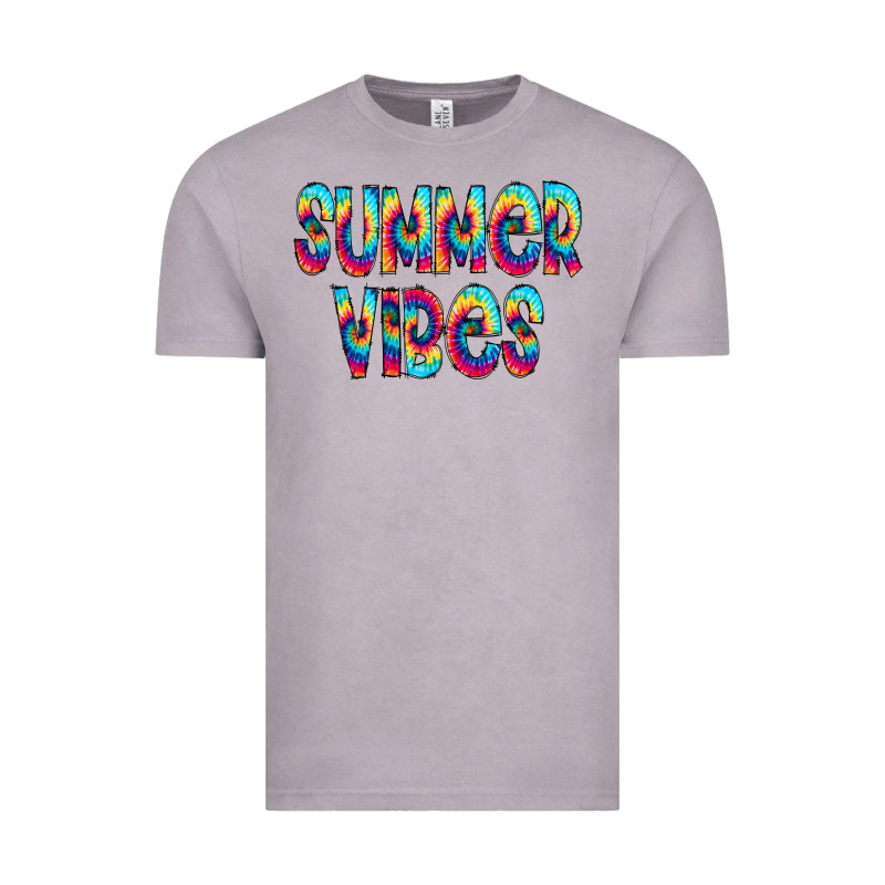 Summer Vibes Tie Dye Doodle Vintage Tee by CowCowDesign | Teevron