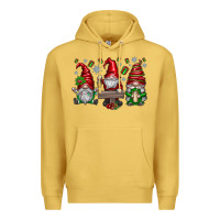 Antique Gold christmas gnomes celebration Premium Hoodie - CowhideDigitalArt