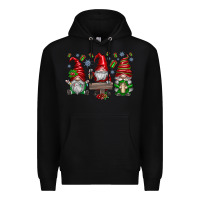 Black christmas gnomes celebration Premium Hoodie - CowhideDigitalArt