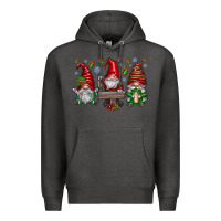 Charcoal Heather christmas gnomes celebration Premium Hoodie - CowhideDigitalArt