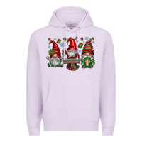 Lilac christmas gnomes celebration Premium Hoodie - CowhideDigitalArt