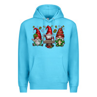 Ocean Blue christmas gnomes celebration Premium Hoodie - CowhideDigitalArt