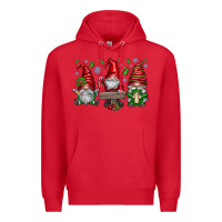 Red christmas gnomes celebration Premium Hoodie - CowhideDigitalArt