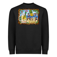 Black summer time pineapple and  beach Heavyweight Sweatshirt - BarkalooDesign