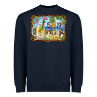 Navy summer time pineapple and  beach Heavyweight Sweatshirt - BarkalooDesign