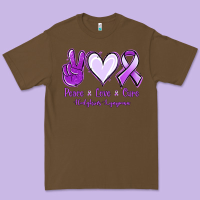Peace Love Cure Odgkins Lympoma Premium Tee Designed By Jasminsmagicworld