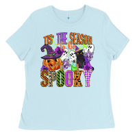 Baby Blue tis the season to be spooky Ladies Tee - CowGirlArtShop