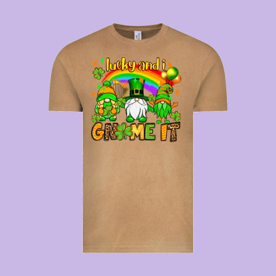 St. Patrick's Lucky And I Gnome It Vintage Tee Designed By Oliviacreatesart