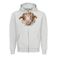 Dove Grey merino wool ram Zipper Hoodie - BarkalooDesign