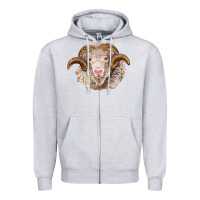 Heather Grey merino wool ram Zipper Hoodie - BarkalooDesign
