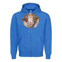 True Royal merino wool ram Zipper Hoodie - BarkalooDesign