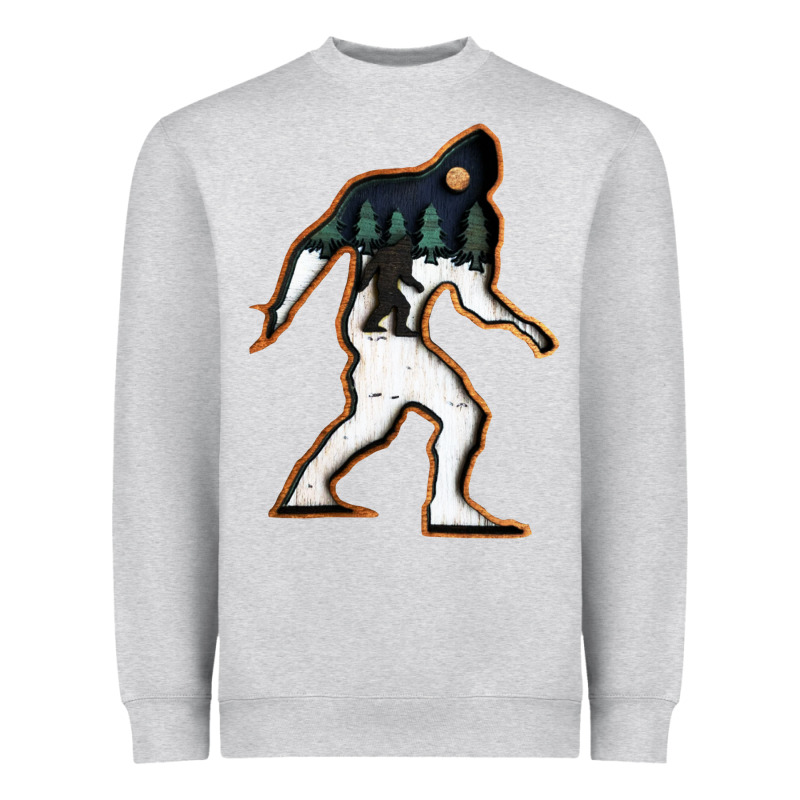 Bigfoot Wood Layered Christmas Heavyweight Sweatshirt by DesigneFamous | Teevron