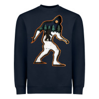 Navy bigfoot wood layered christmas Heavyweight Sweatshirt - DesigneFamous