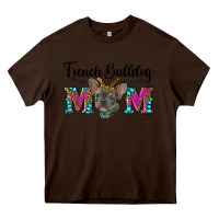 Chocolate Brown french bulldog mom Heavy Core Tee - RanaPortraitStore