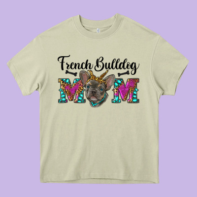 French Bulldog Mom Heavy Core Tee Designed By Ranaportraitstore