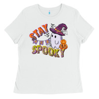White stay spooky Ladies Tee - CowGirlArtShop
