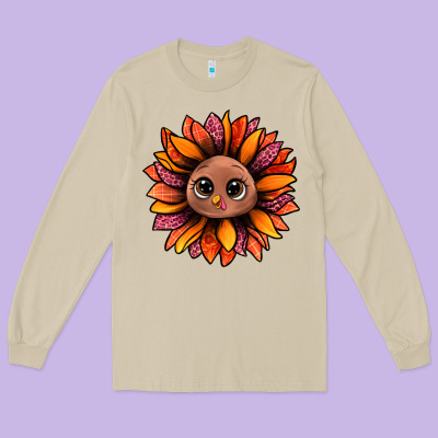 Turkey Sunflower Bbs Long Sleeve Tee Designed By Bundleandbundleshop