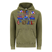 Vintage Olive Western Truck Hello Fourth Of July America Vintage Hoodie - FaDigitalArtStudio