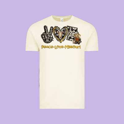 Peace Love Missouri Vintage Tee Designed By Jasminsmagicworld