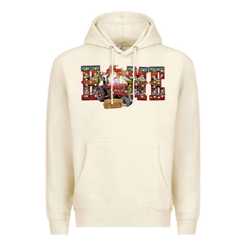 Home Christmas Farm Animals Premium Hoodie by CowhideDigitalArt | Teevron