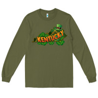 Army Green Kentucky map St. Patrick's Day Long Sleeve Tee - FaDigitalArtStudio