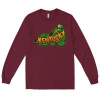 Burgundy Kentucky map St. Patrick's Day Long Sleeve Tee - FaDigitalArtStudio