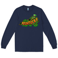 Navy Kentucky map St. Patrick's Day Long Sleeve Tee - FaDigitalArtStudio