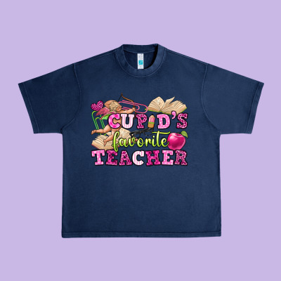 Cupid's Favorite Teacher Urban Heavy Tee Designed By Oliviacreatesart