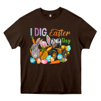 Chocolate Brown I dig Easter Day Heavy Core Tee - NancyCooperArtShop