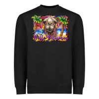 Black hello summer camel at the beach Heavyweight Sweatshirt - BarkalooDesign