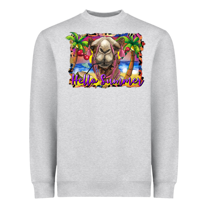 Hello Summer Camel At The Beach Heavyweight Sweatshirt by BarkalooDesign | Teevron
