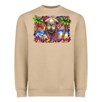 Mushroom hello summer camel at the beach Heavyweight Sweatshirt - BarkalooDesign