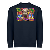 Navy hello summer camel at the beach Heavyweight Sweatshirt - BarkalooDesign