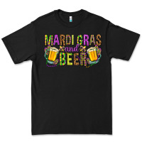 Black Mardi Gras and beer Premium Tee - HowdyJamesFarm
