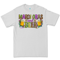Dove Grey Mardi Gras and beer Premium Tee - HowdyJamesFarm