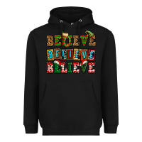 Black believe believe believe Heavyweight Hoodie - AdoDesignShop