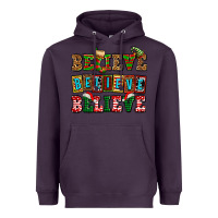 Plum believe believe believe Heavyweight Hoodie - AdoDesignShop
