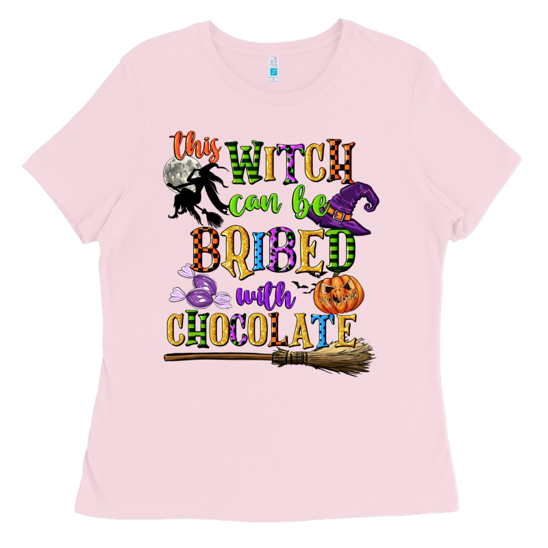 This Witch Can Be Bribed With Chocolate Ladies Tee by CowGirlArtShop | Teevron