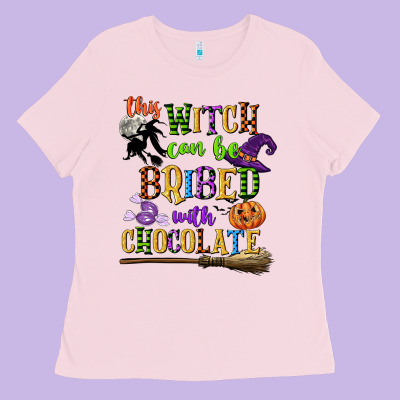 This Witch Can Be Bribed With Chocolate Ladies Tee Designed By Cowgirlartshop