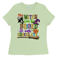Matcha this witch can be bribed with chocolate Ladies Tee - CowGirlArtShop