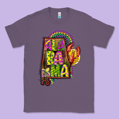 Mardi Gras Alabama Map Classic Tee Designed By Cowgirlartshop
