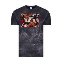 Cloud Black cowhide buffalo plaid leopad background Vintage Tee - CowCowDesign