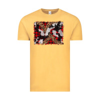 Vintage Mustard cowhide buffalo plaid leopad background Vintage Tee - CowCowDesign
