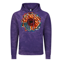 Cloud Purple American Flag sunflower 4th of july Vintage Hoodie - FaDigitalArtStudio