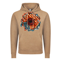 Vintage Coffee American Flag sunflower 4th of july Vintage Hoodie - FaDigitalArtStudio